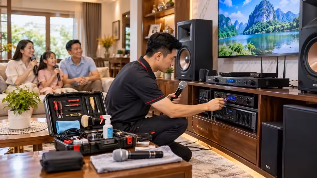 Hình minh họa: Dịch vụ kiểm tra, bảo dưỡng và căn chỉnh dàn âm thanh gia đình tận nhà miền Bắc - Thành Digital Store