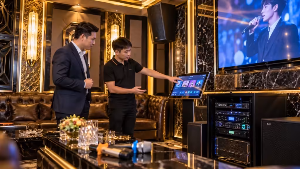 Hình minh họa: Lắp đặt karaoke kinh doanh với JBL, BMB và các thương hiệu âm thanh nổi tiếng - Thành Digital Store