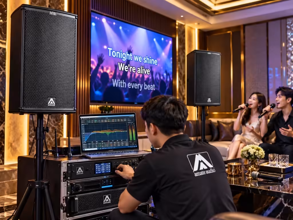 Hình minh họa nội dung: Phối ghép Loa Amate Nítid N12P7 cho karaoke gia đình – Cách xây dựng bộ dàn hát hay, sạch tiếng - Thành Digital Store