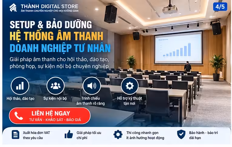 Ảnh minh họa kiểm tra và setup hệ thống âm thanh cho setup bảo dưỡng âm thanh doanh nghiệp