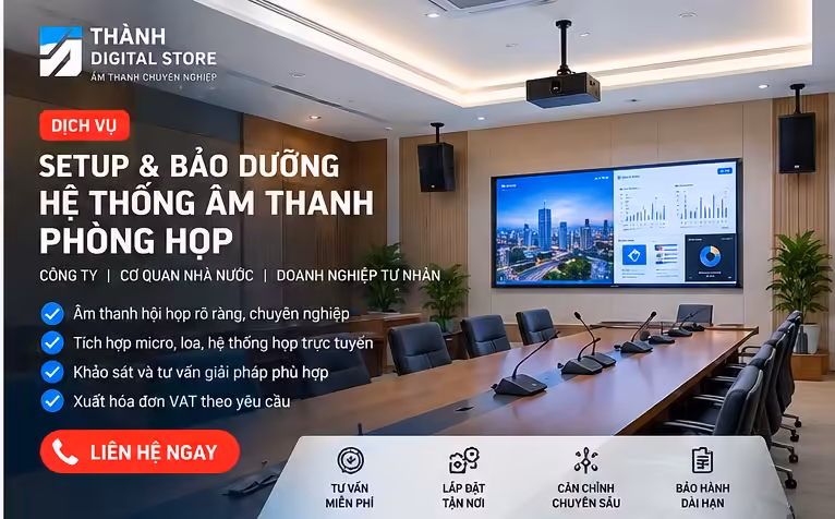 Ảnh minh họa dịch vụ setup âm thanh phòng họp công ty của Thành Digital Store