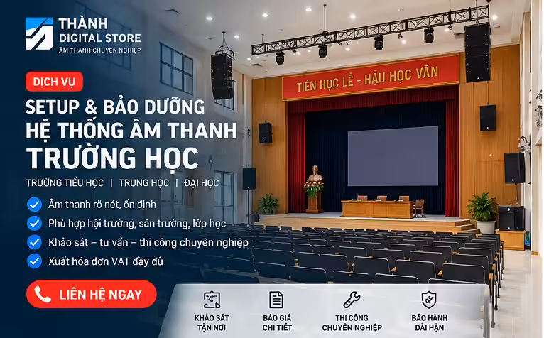 Ảnh minh họa dịch vụ setup bảo dưỡng âm thanh trường học của Thành Digital Store