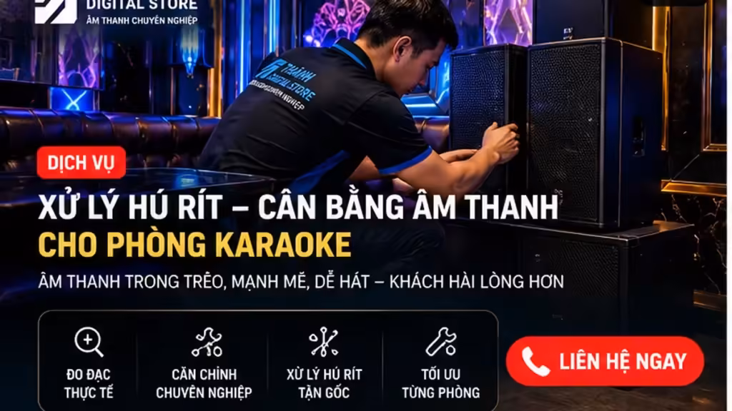 Ảnh minh họa Khắc phục hú rít, tiếng chói, hát mệt trong phòng karaoke kinh doanh bằng căn chỉnh chuyên sâu