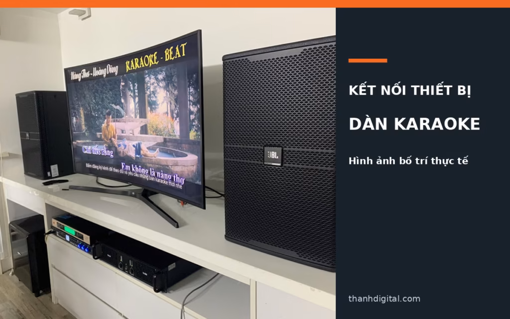 Sơ đồ kết nối cục đẩy và loa KP trong hệ thống karaoke