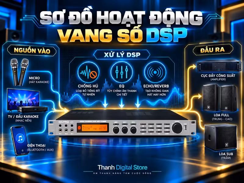 Minh họa: Vang số DSP là gì? Nguyên lý hoạt động và lợi ích với dàn karaoke